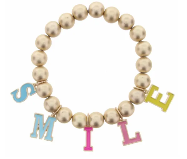 JM Kids Gold Multicolored Say It Bracelet