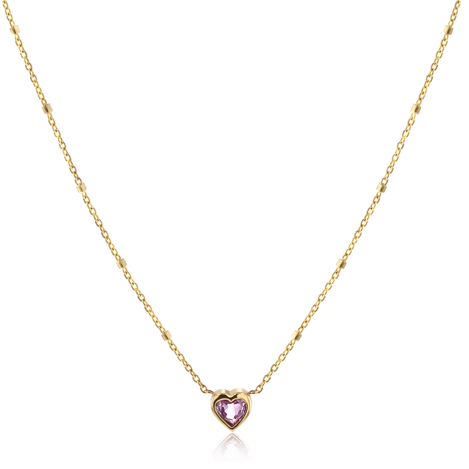 Kids Bezel Heart Necklace