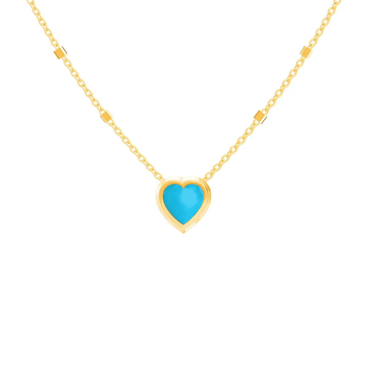 Kids Bezel Heart Necklace