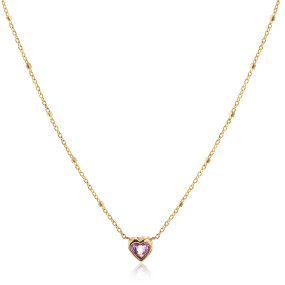 Kids Bezel Heart Necklace