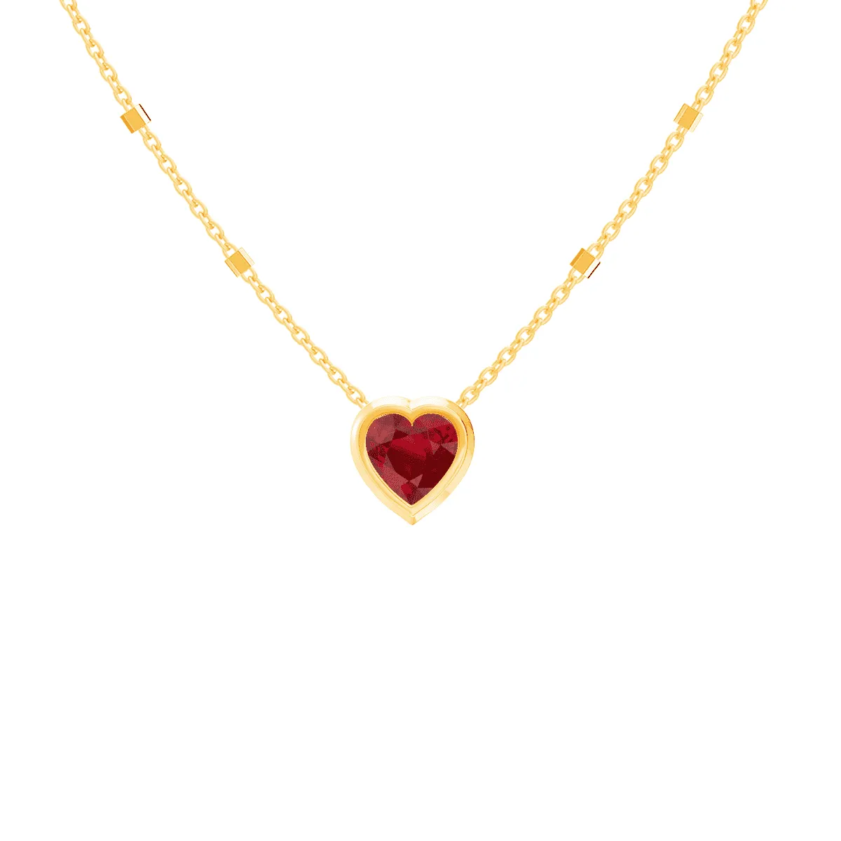 Kids Bezel Heart Necklace