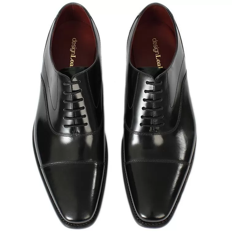 LOAKE Sharp Stylish toe cap Oxford shoe - Black