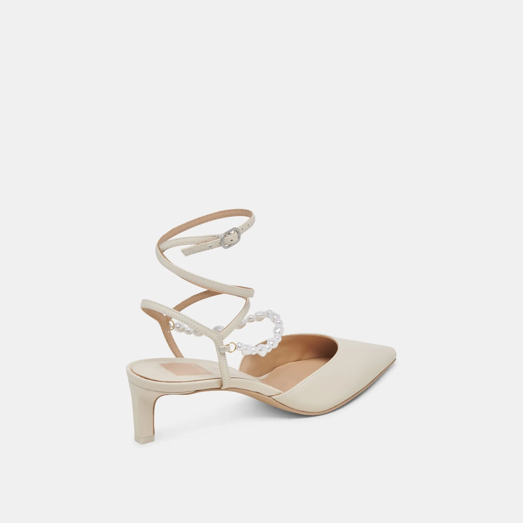 LOKLYN PEARL HEELS VANILLA LEATHER