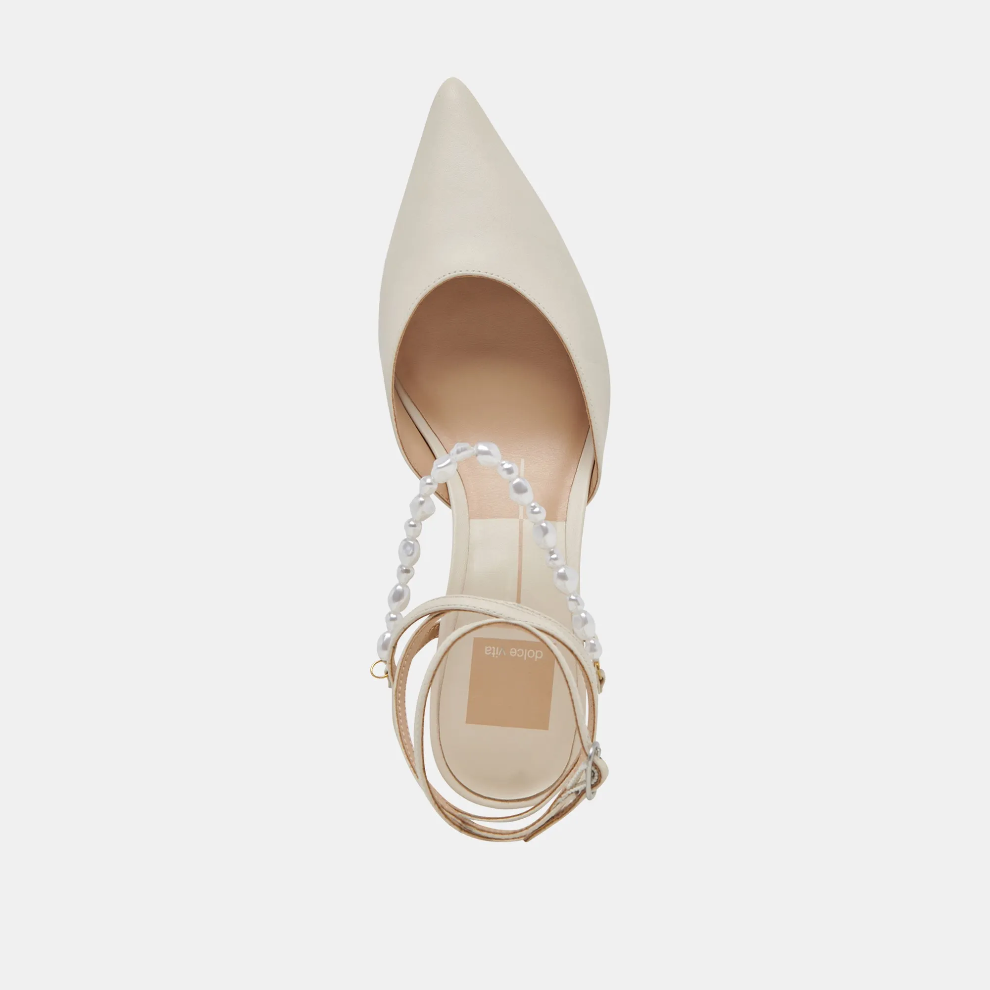 LOKLYN PEARL HEELS VANILLA LEATHER