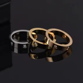 Love Ring Gold Stainless Steel Ring With Stone Crystal For Women S4831053