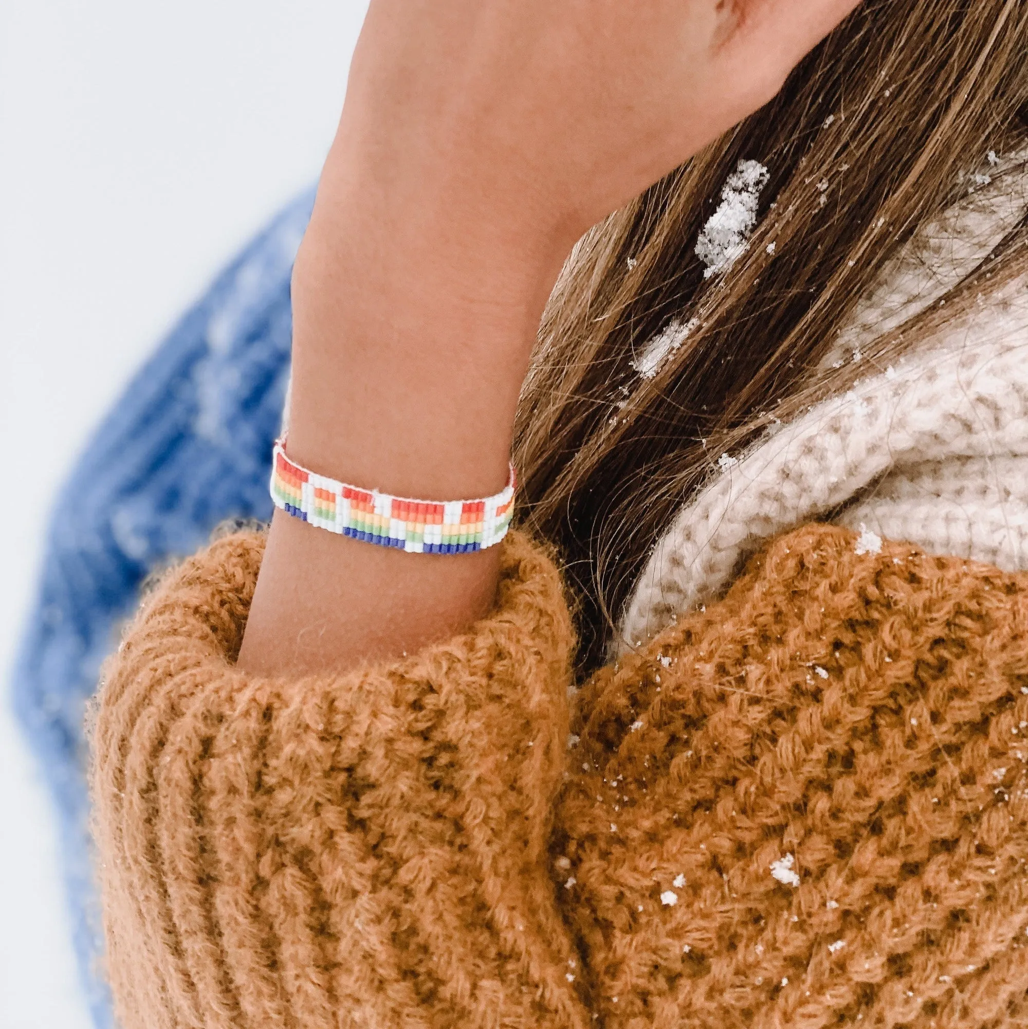 Love Seed Bead Rainbow Bracelet