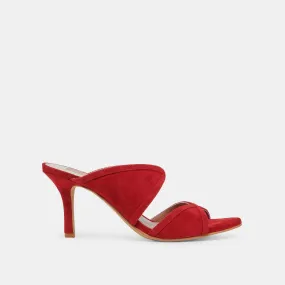 MANDEL HEELS CRIMSON SUEDE