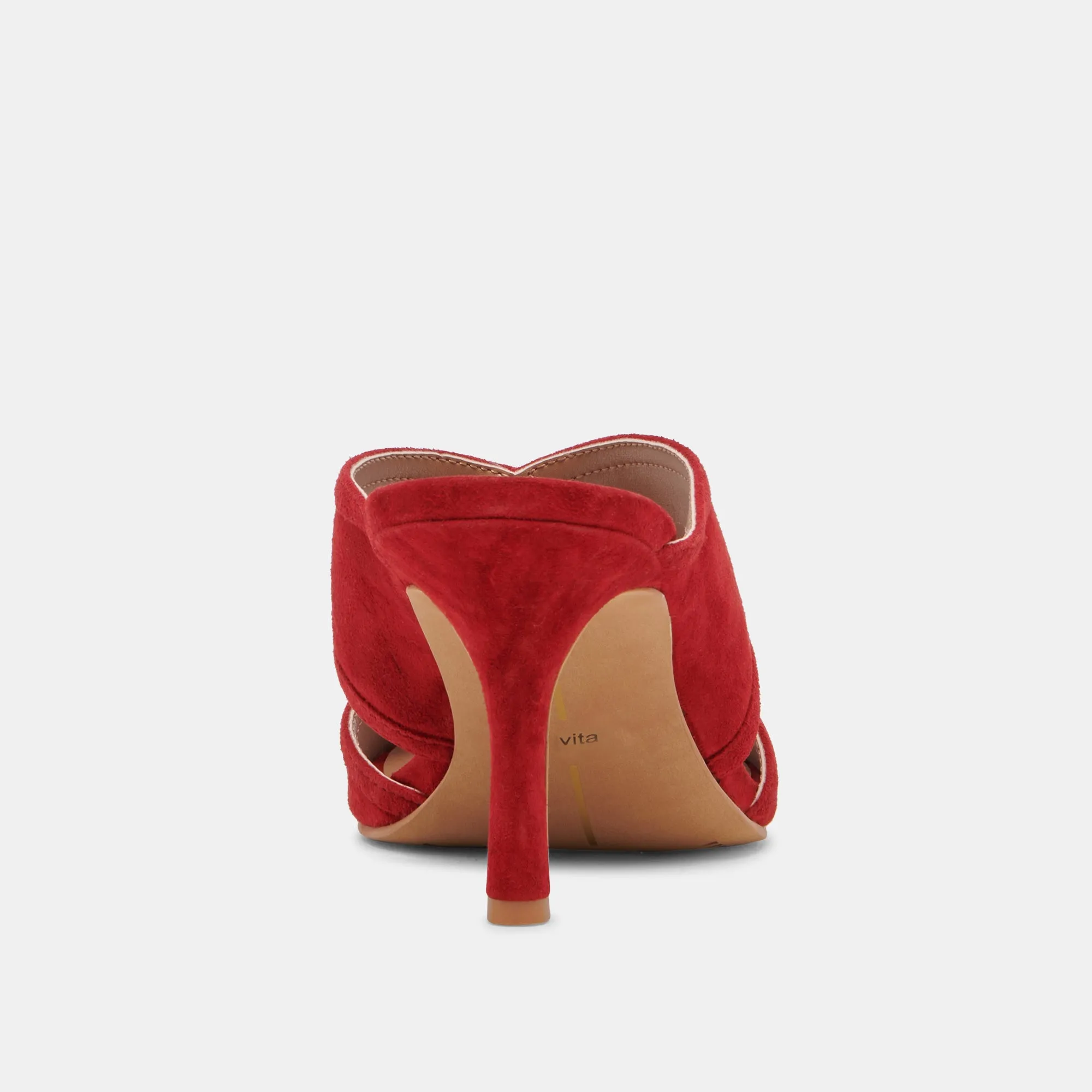 MANDEL HEELS CRIMSON SUEDE