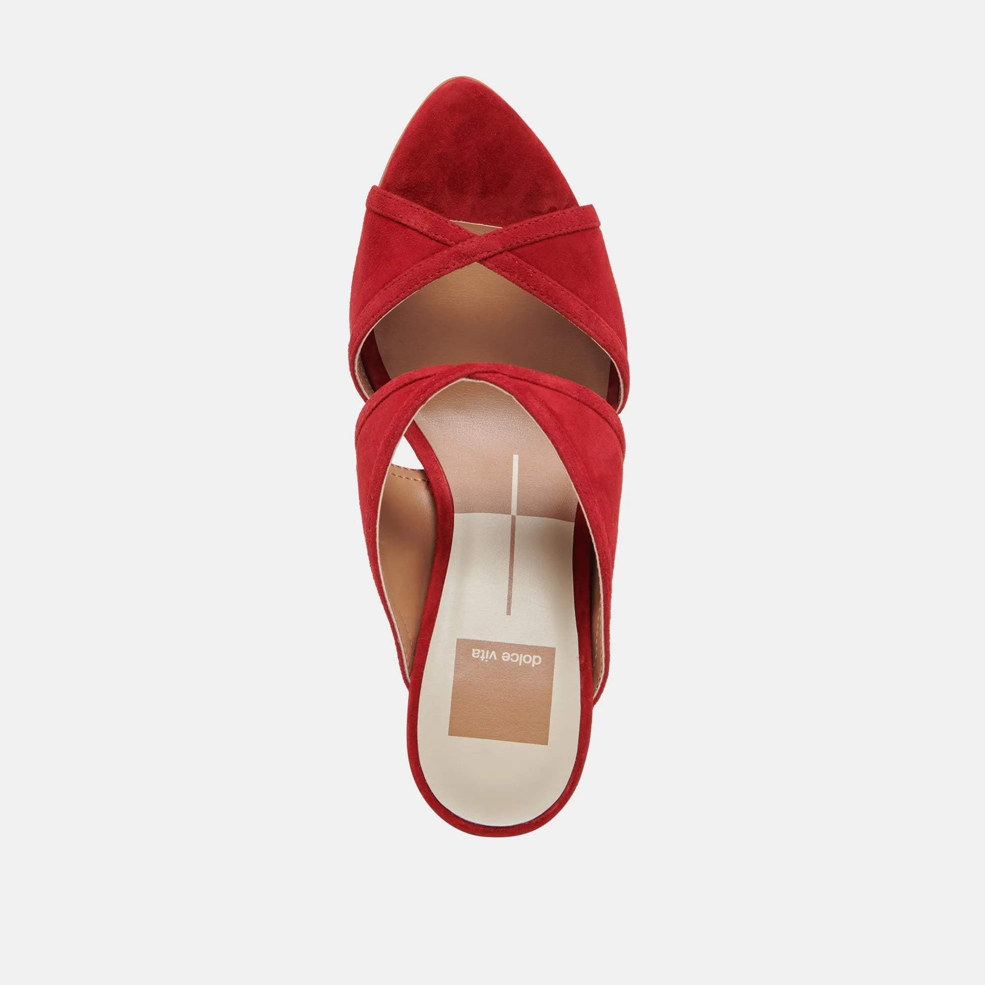 MANDEL HEELS CRIMSON SUEDE