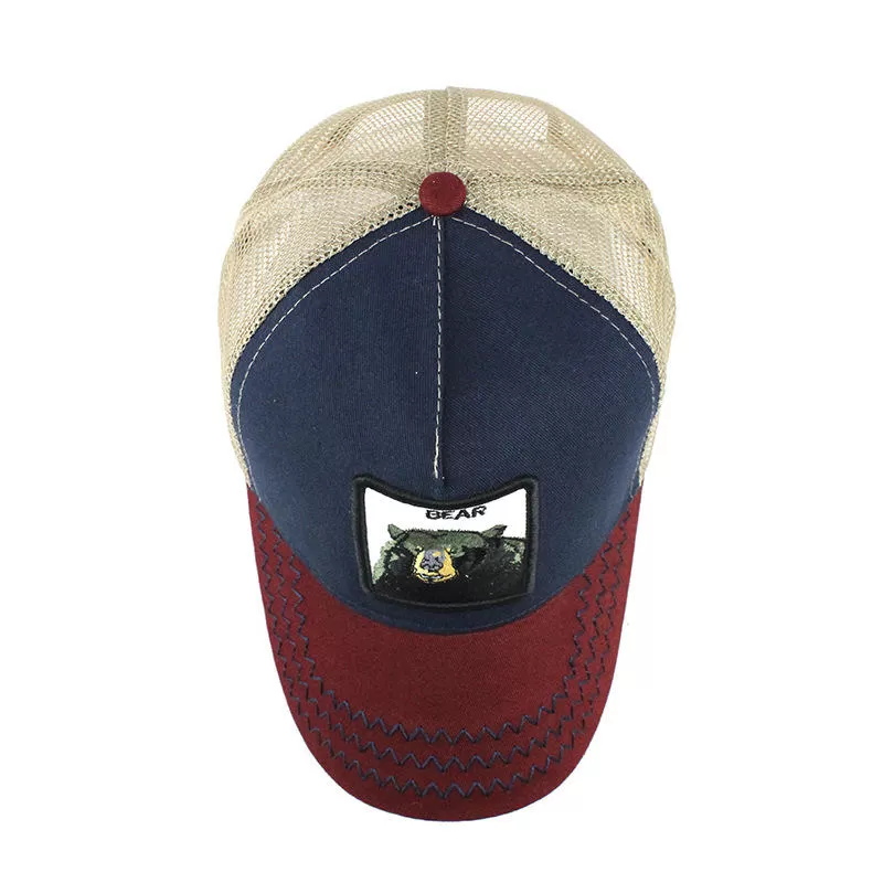 Men Cartoon Print Baseball Cap Animal Bear Embroidery Baseball Cap