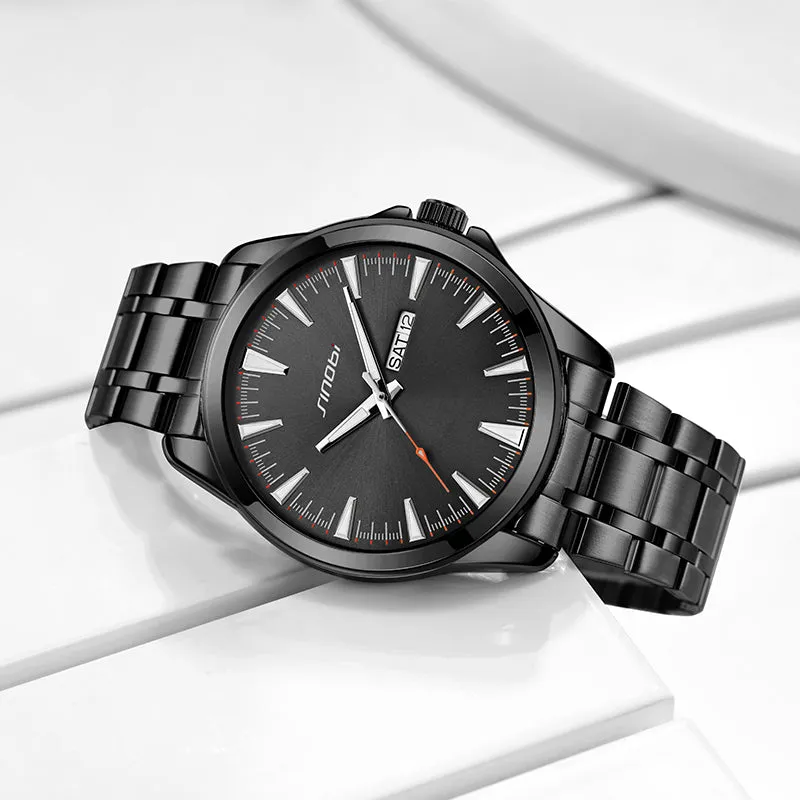 Men Watch Day & Date Display - Black