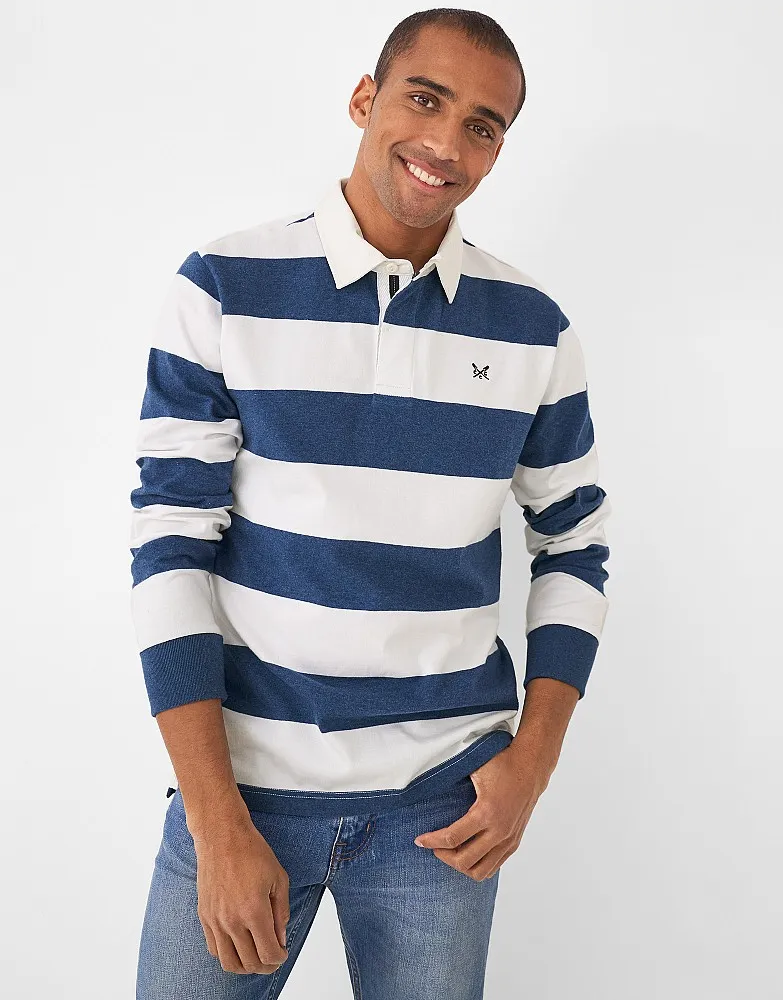 Men's Heritage Stripe Rugby Shirt from Crew Clothing Company