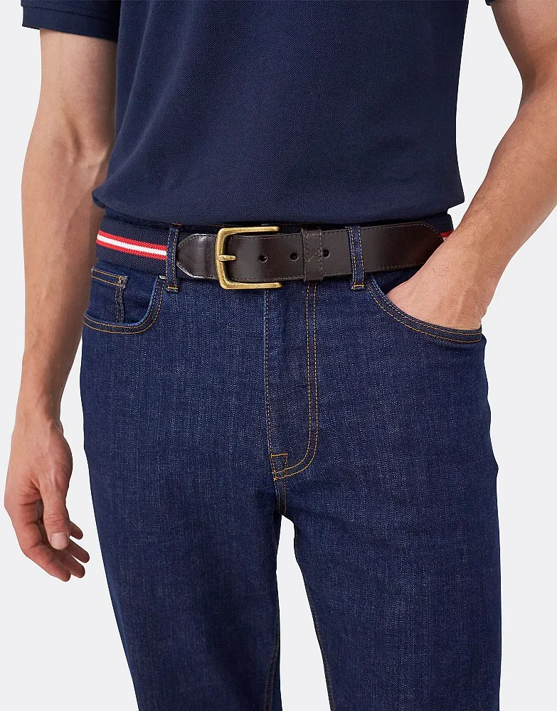 Men's Leather Trim Stretch Belt from Crew Clothing Company