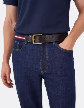 Men's Leather Trim Stretch Belt from Crew Clothing Company