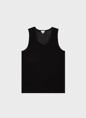 Men's Linear Mesh Tank Top in Black