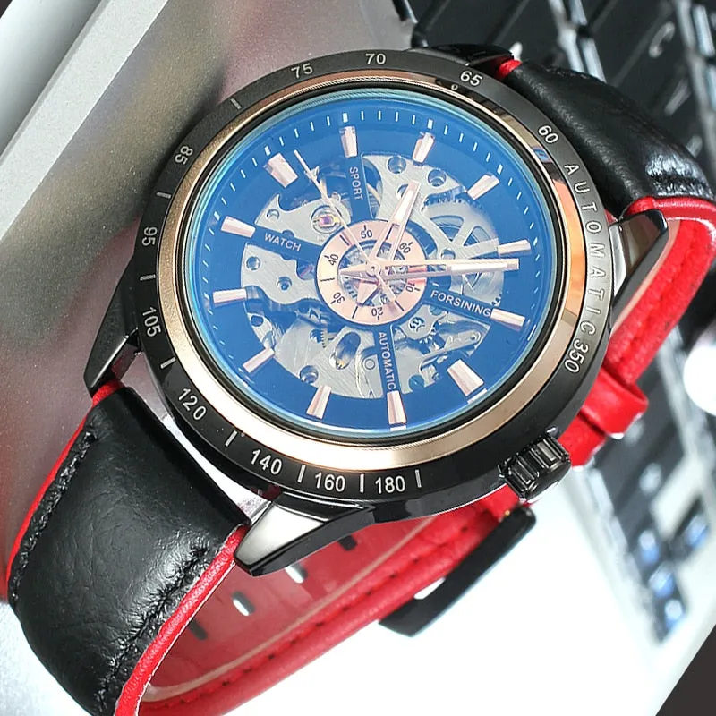 Men's Skeleton Casual Automatic Self Wind Waterproof Sports Series Watch