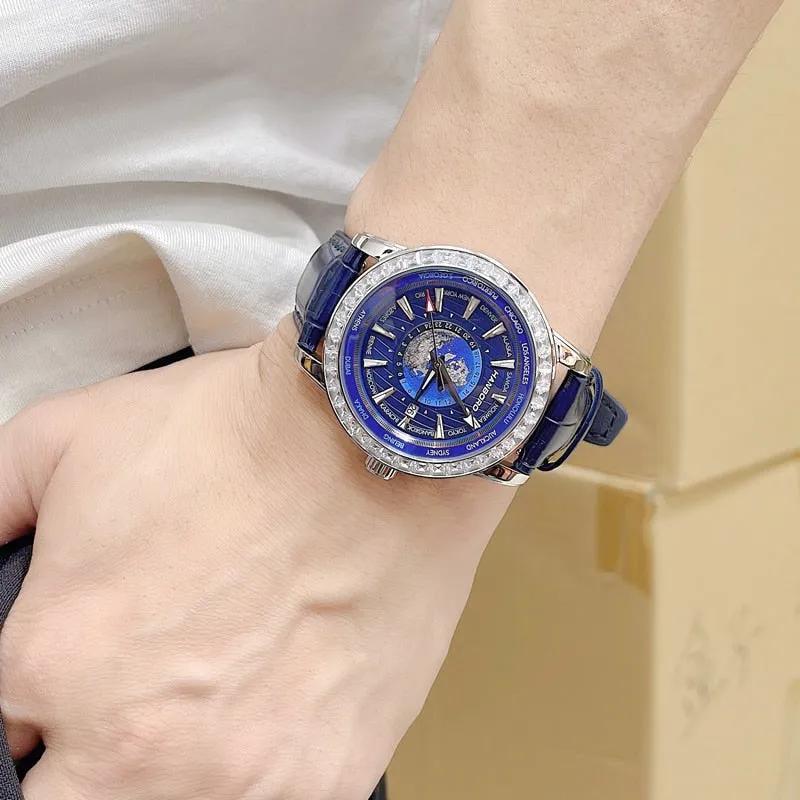 Men's Stainless Steel Waterproof Automatic Self-Wind Mechanical Watch