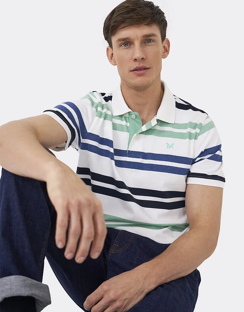 Men's Worthing Jersey Stripe Polo Shirt from Crew Clothing Company