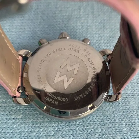 MicheleCSXmother of pearl face pink watch