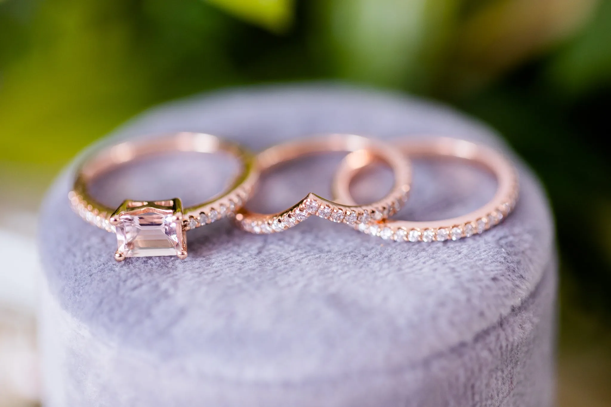 Morganite Stackable Gift Set: 3 Rings