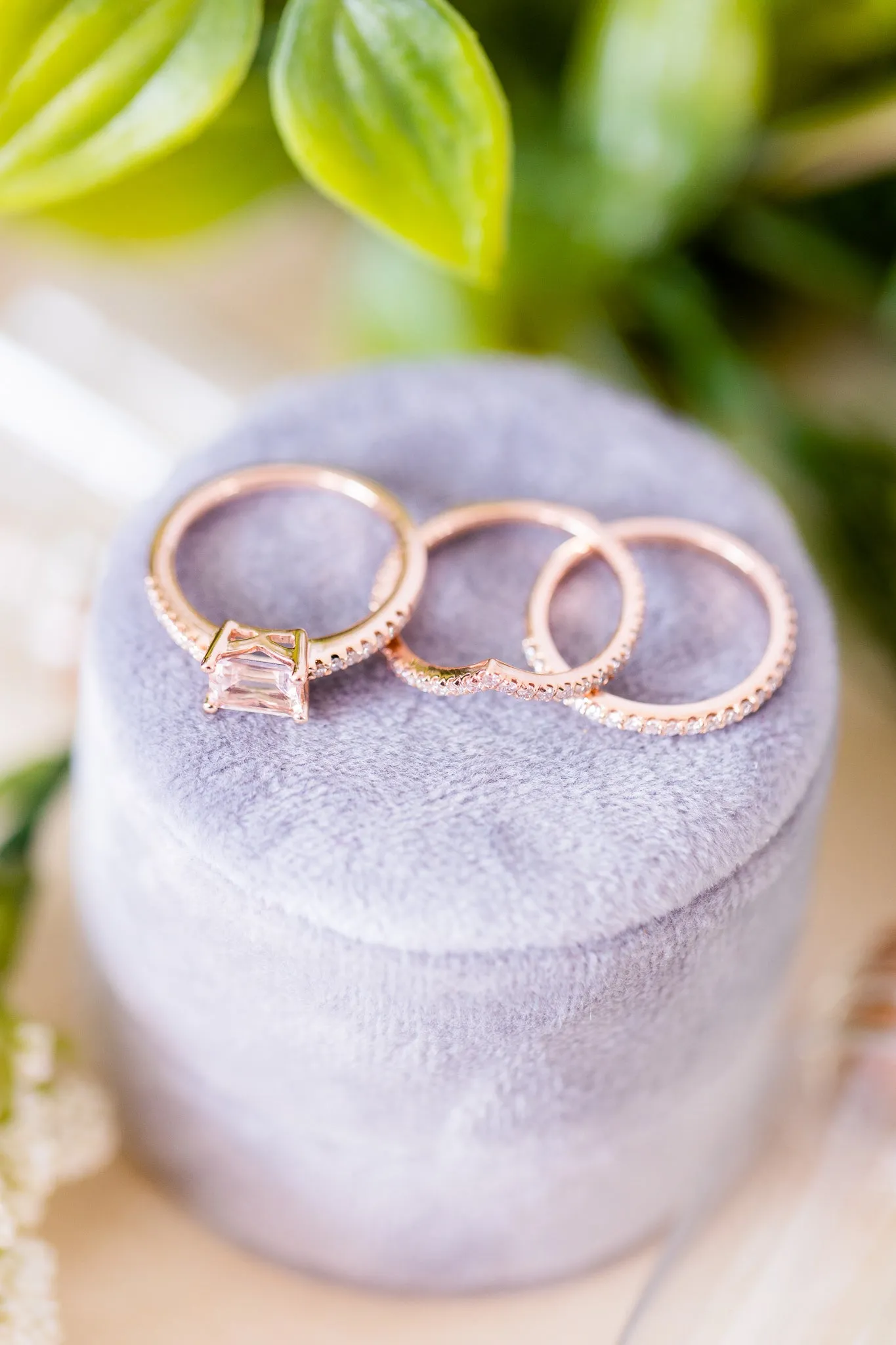 Morganite Stackable Gift Set: 3 Rings