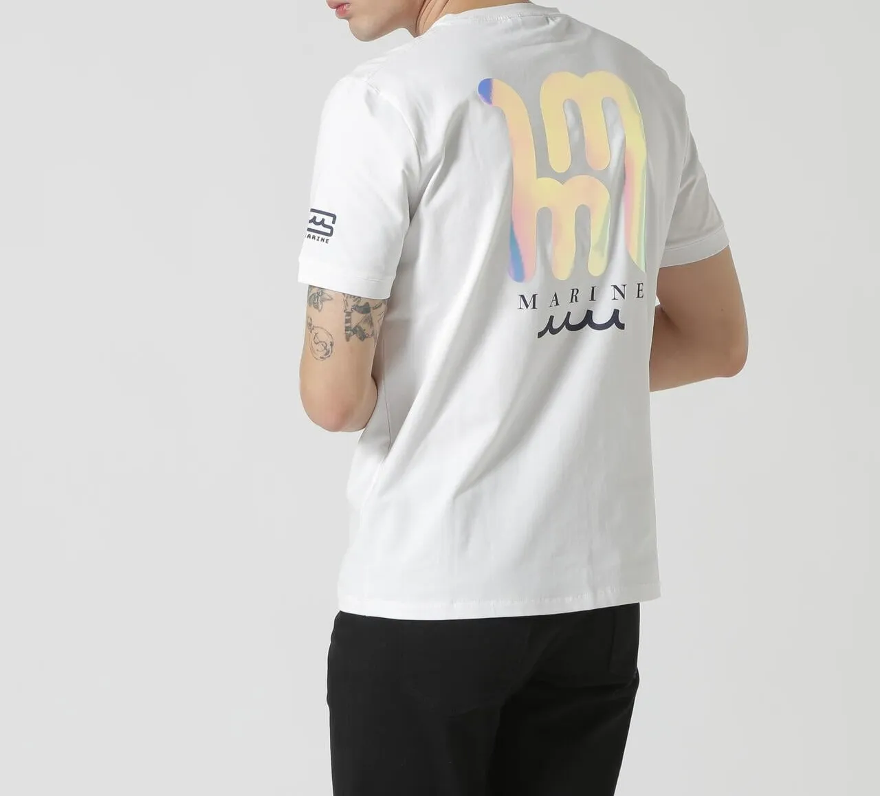 muta  |Crew Neck Unisex Collaboration Plain Cotton Short Sleeves