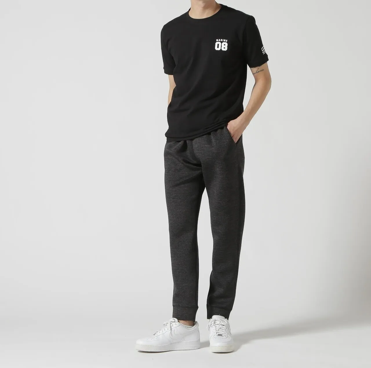 muta  |Crew Neck Unisex Collaboration Plain Cotton Short Sleeves