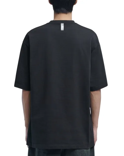 NOMANUAL  |Street Style U-Neck Plain Cotton Short Sleeves Logo T-Shirts