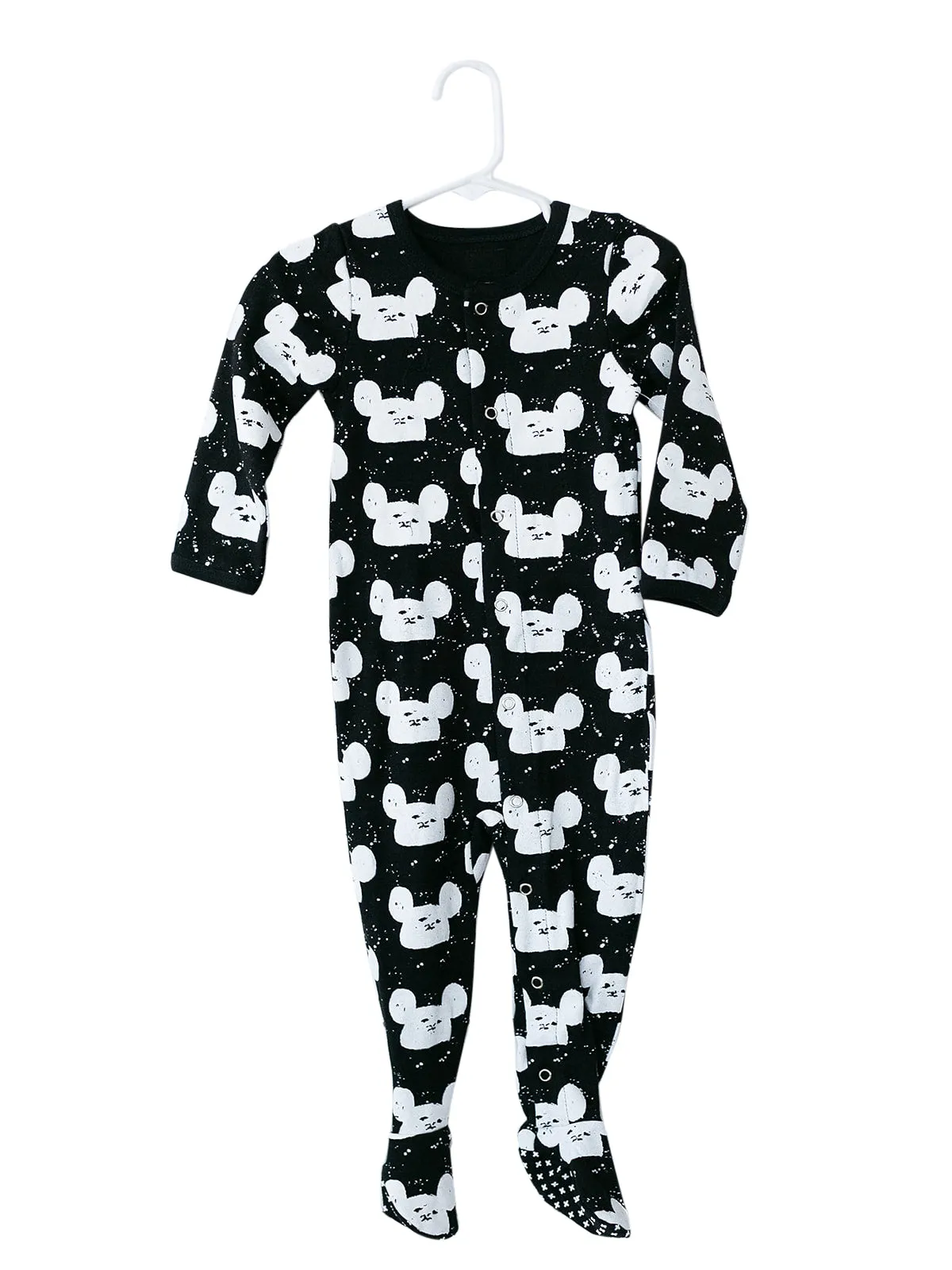 Organic Button Footie with Explorer Back - Prints