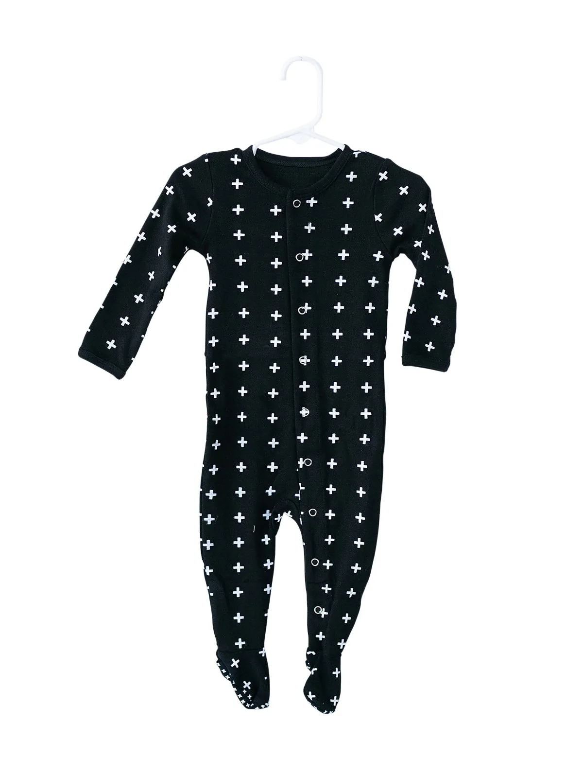 Organic Button Footie with Explorer Back - Prints