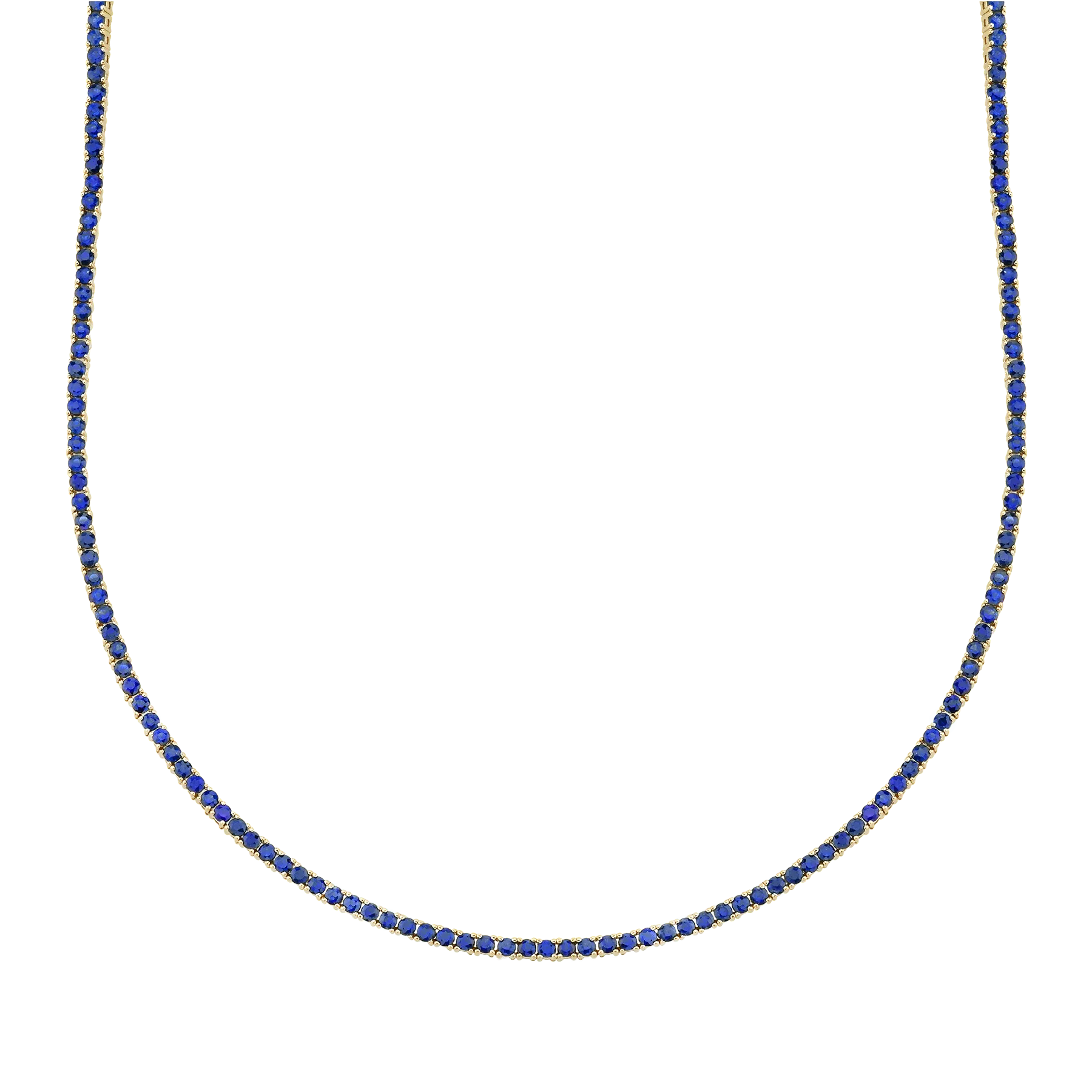 Perfect Collar Tennis Necklace - Blue Sapphire / 14k Yellow Gold