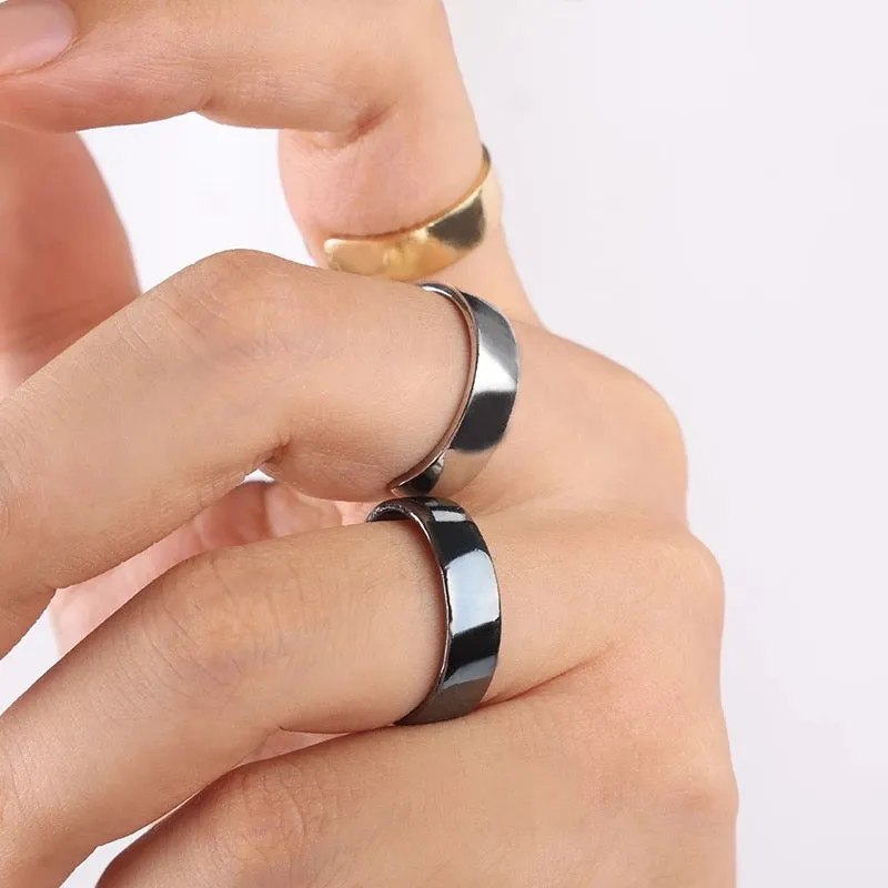 Personality Opening Magnetic Therapy Ring For Men Women Slimming Weight Lose Rings Energy Lymphatic Drainage Magnet Finger Ring 