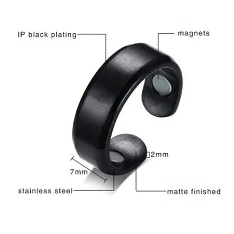 Personality Opening Magnetic Therapy Ring For Men Women Slimming Weight Lose Rings Energy Lymphatic Drainage Magnet Finger Ring 