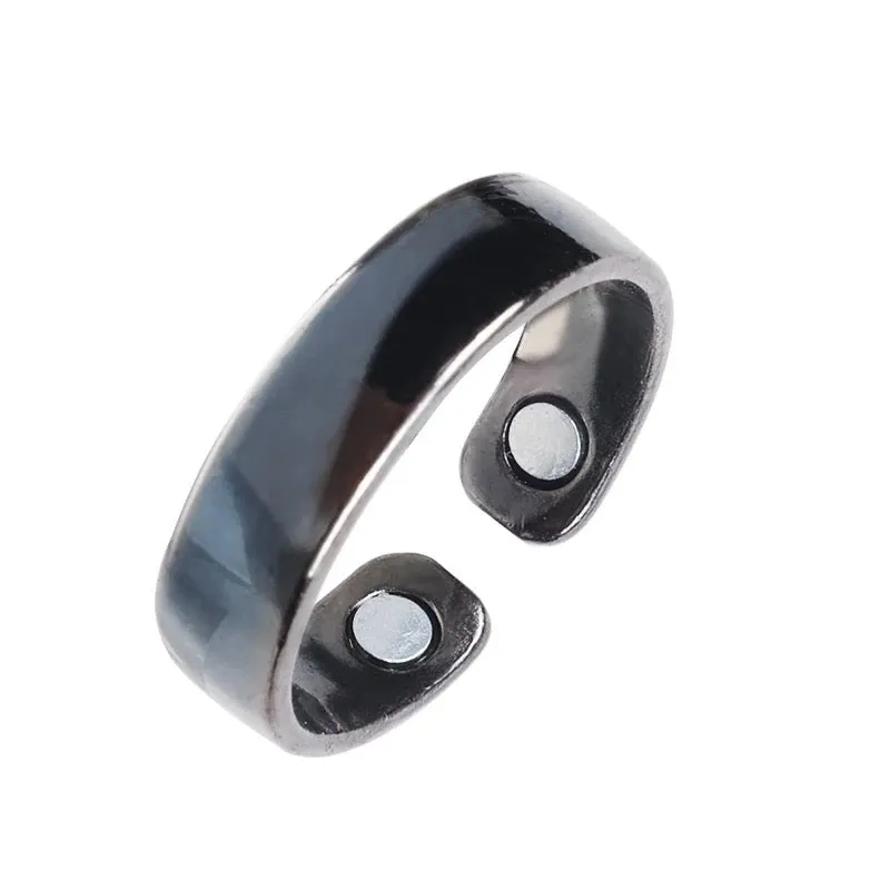 Personality Opening Magnetic Therapy Ring For Men Women Slimming Weight Lose Rings Energy Lymphatic Drainage Magnet Finger Ring 