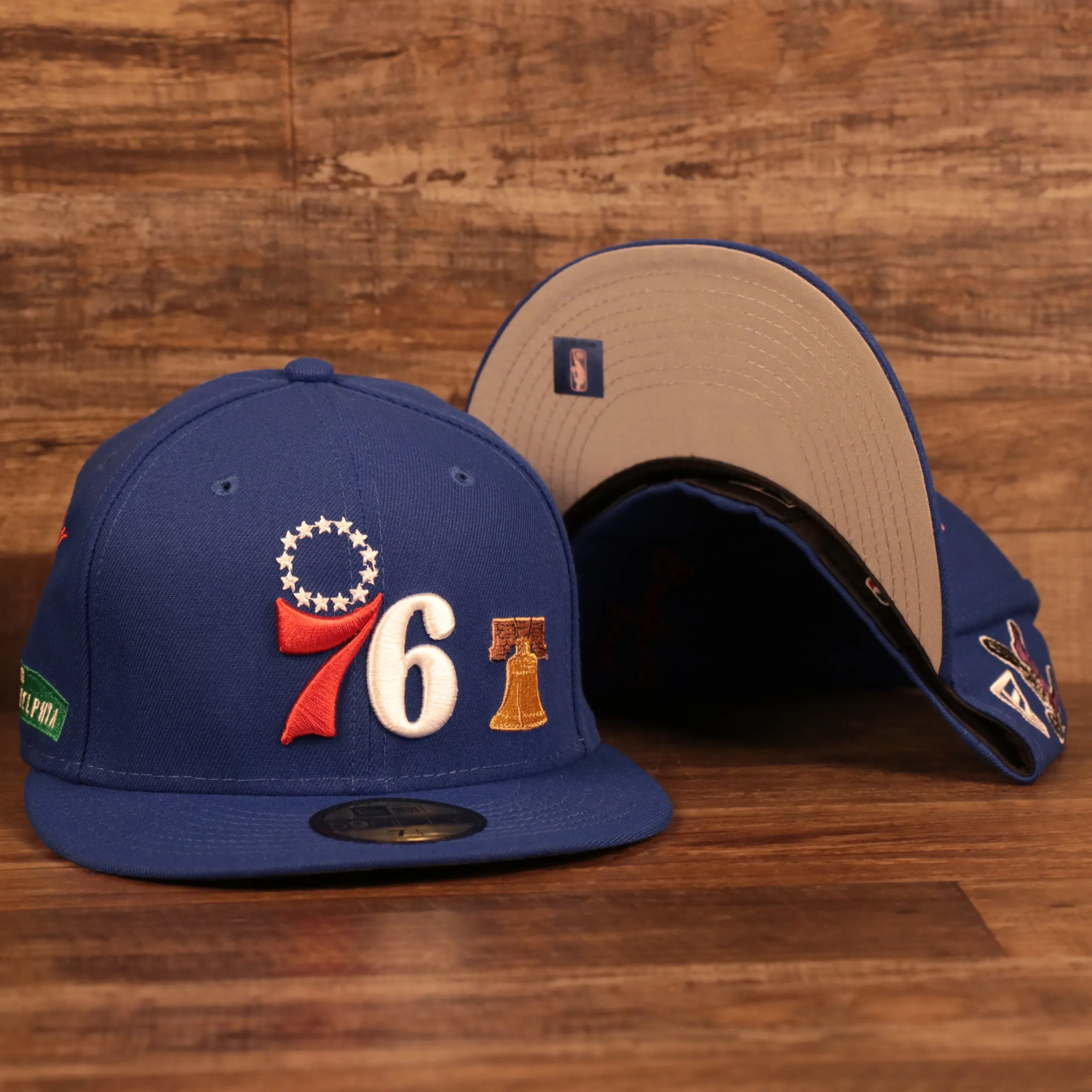 Philadelphia 76ers City Transit All Over Side Patch Gray Bottom 59Fifty Fitted Cap