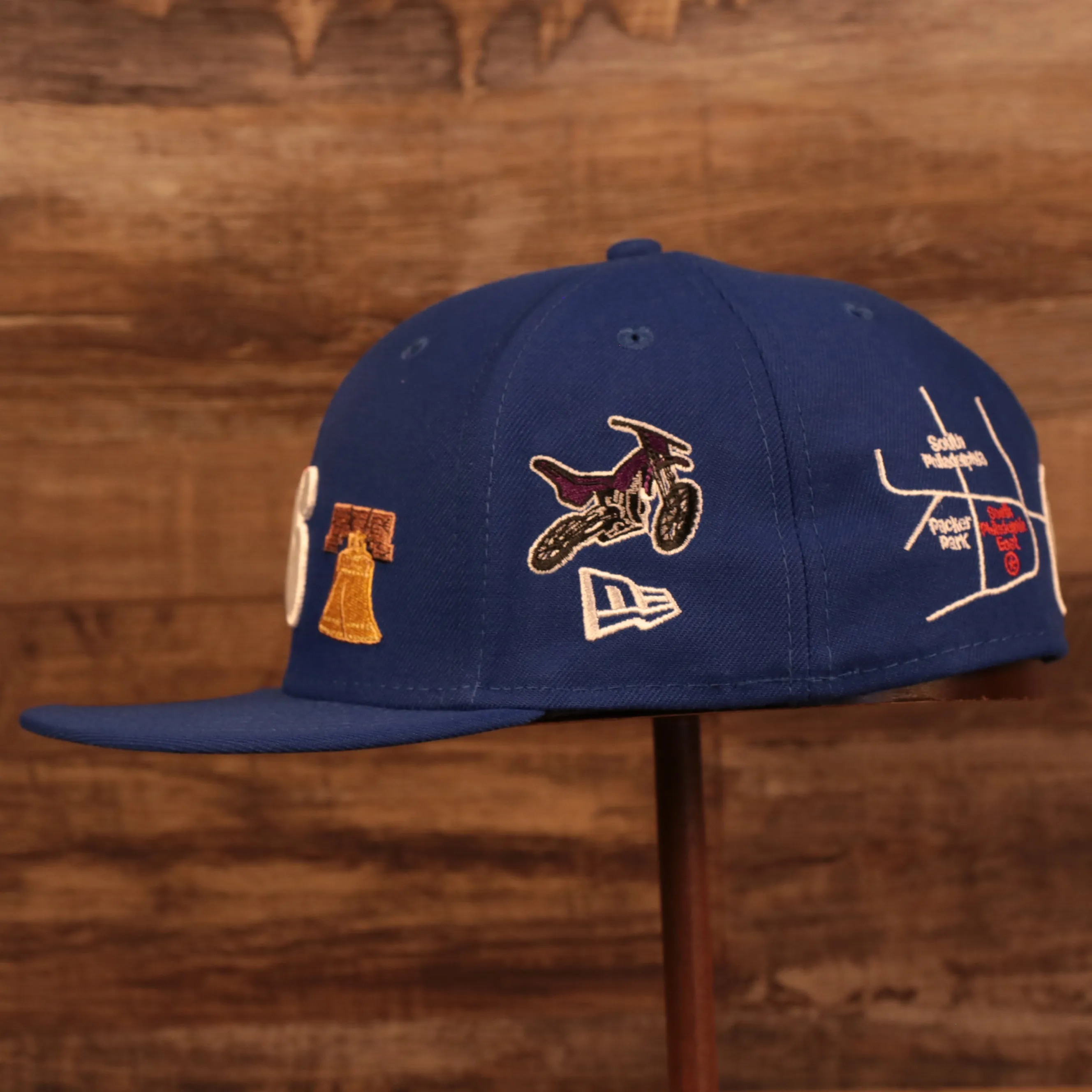 Philadelphia 76ers City Transit All Over Side Patch Gray Bottom 59Fifty Fitted Cap