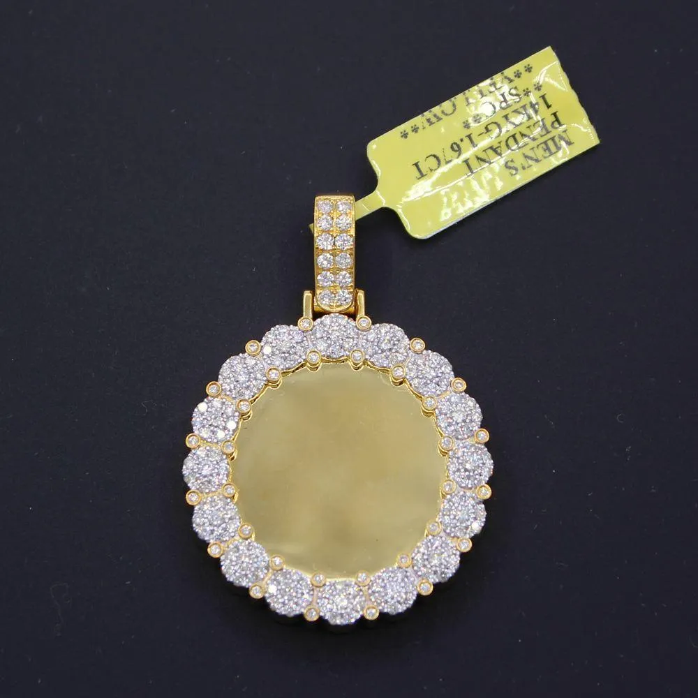 Picture Frame Cluster Diamond 1.67cttw Pendant 14K Gold