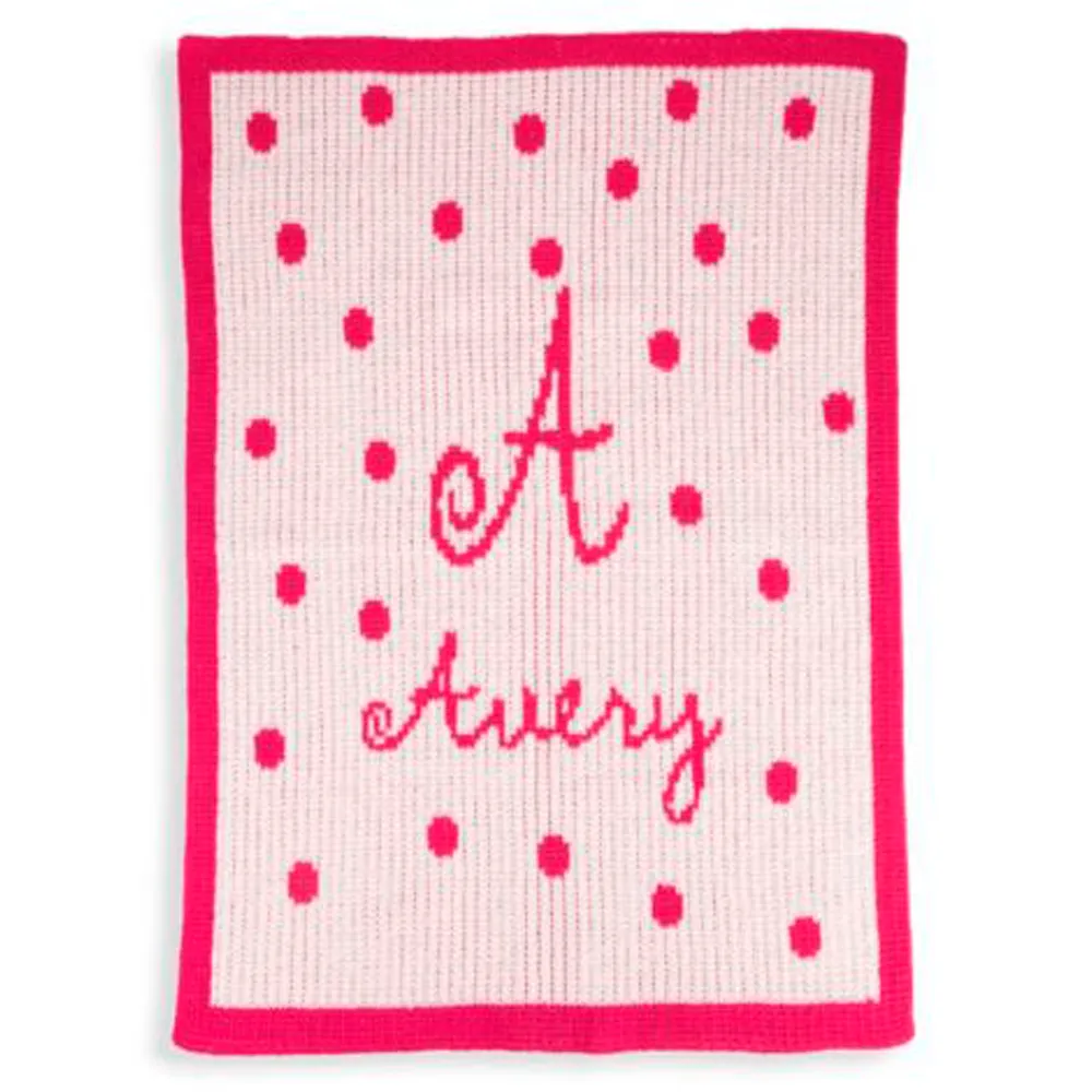 Polka Dot Name Custom Blanket