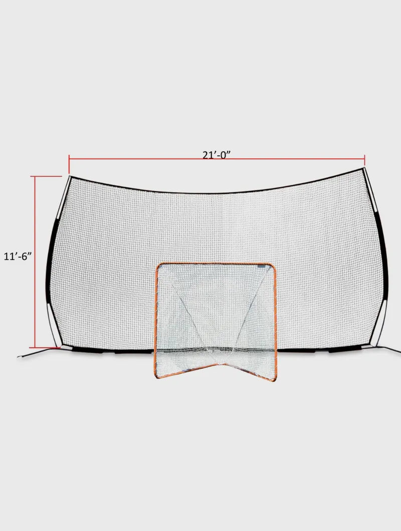 Pop-Up Backstop 21' x 11' & Backyard Goal With 4mm Net COMBO - Most Popular Combo - FREE SHIPPING