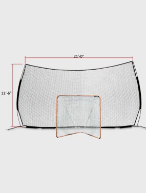 Pop-Up Backstop 21' x 11' & Backyard Goal With 4mm Net COMBO - Most Popular Combo - FREE SHIPPING