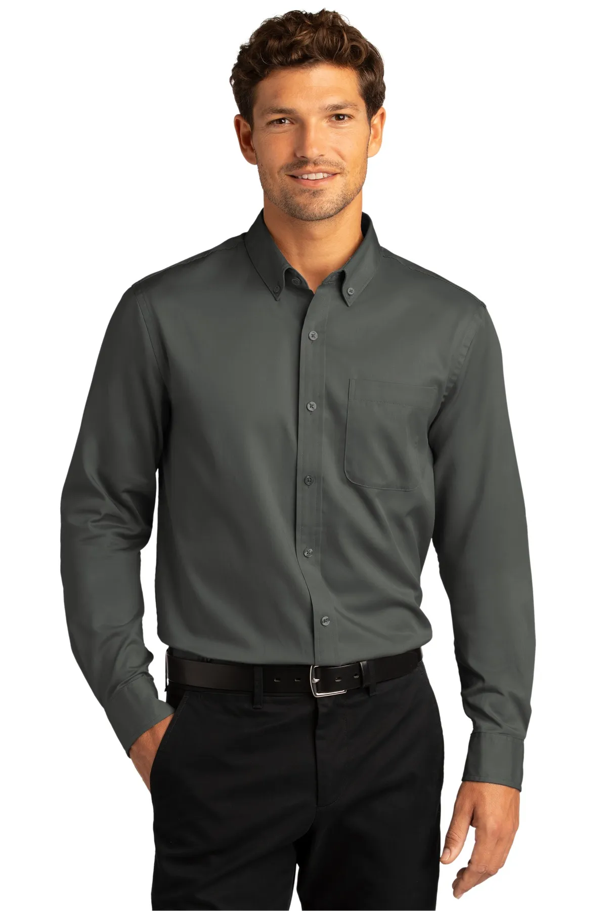 Port Authority Clothing W808 Port Authority   Long Sleeve SuperPro React   Twill Shirt SKU: W808