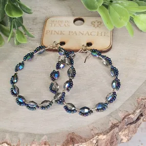 PP Mermaid Beaded Scallop Circle Earrings