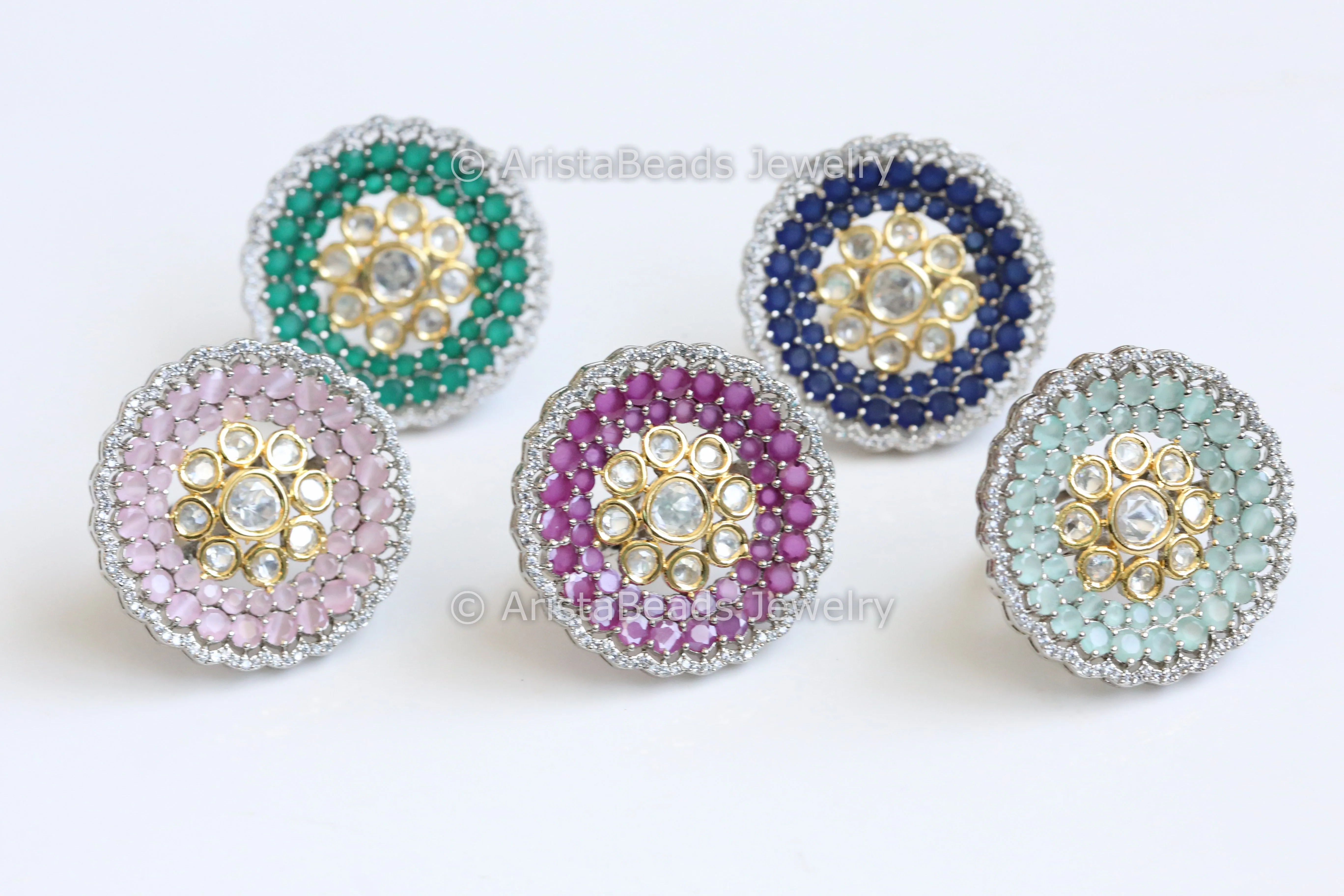 Premium Quality Uncut Polki Kundan Rings