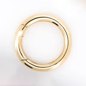 Push Gate Large Circle 13mm 14K or 18K Gold Pendant Holder Enhancer M4006