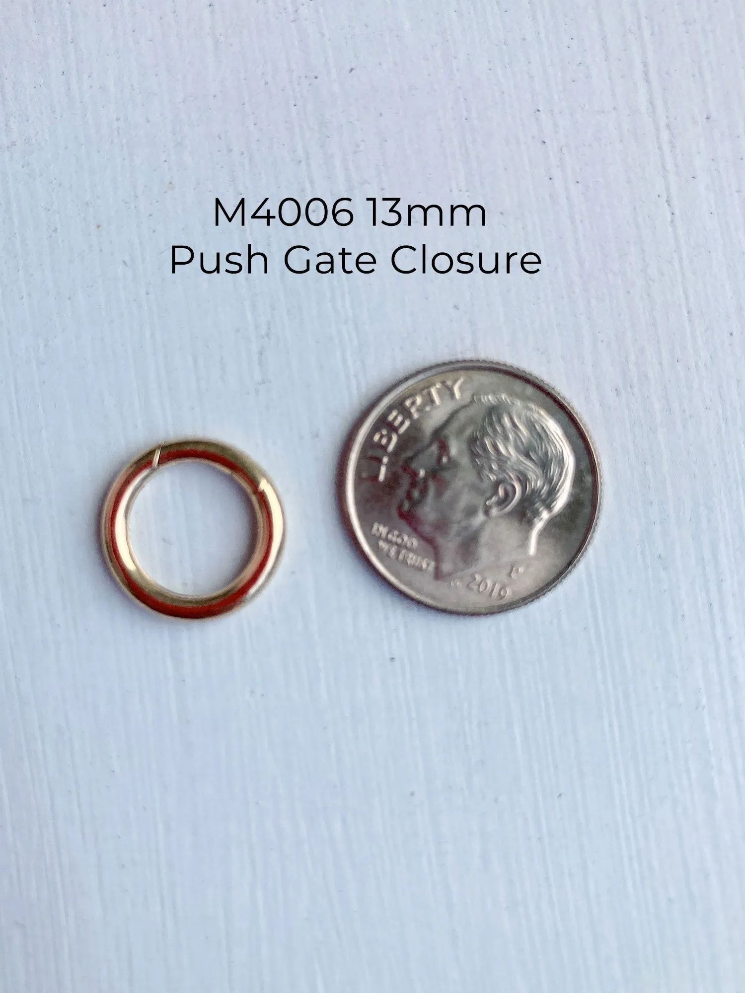 Push Gate Large Circle 13mm 14K or 18K Gold Pendant Holder Enhancer M4006