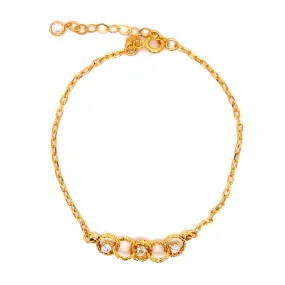 Quinty Crystal Circles 22K Gold Bracelet