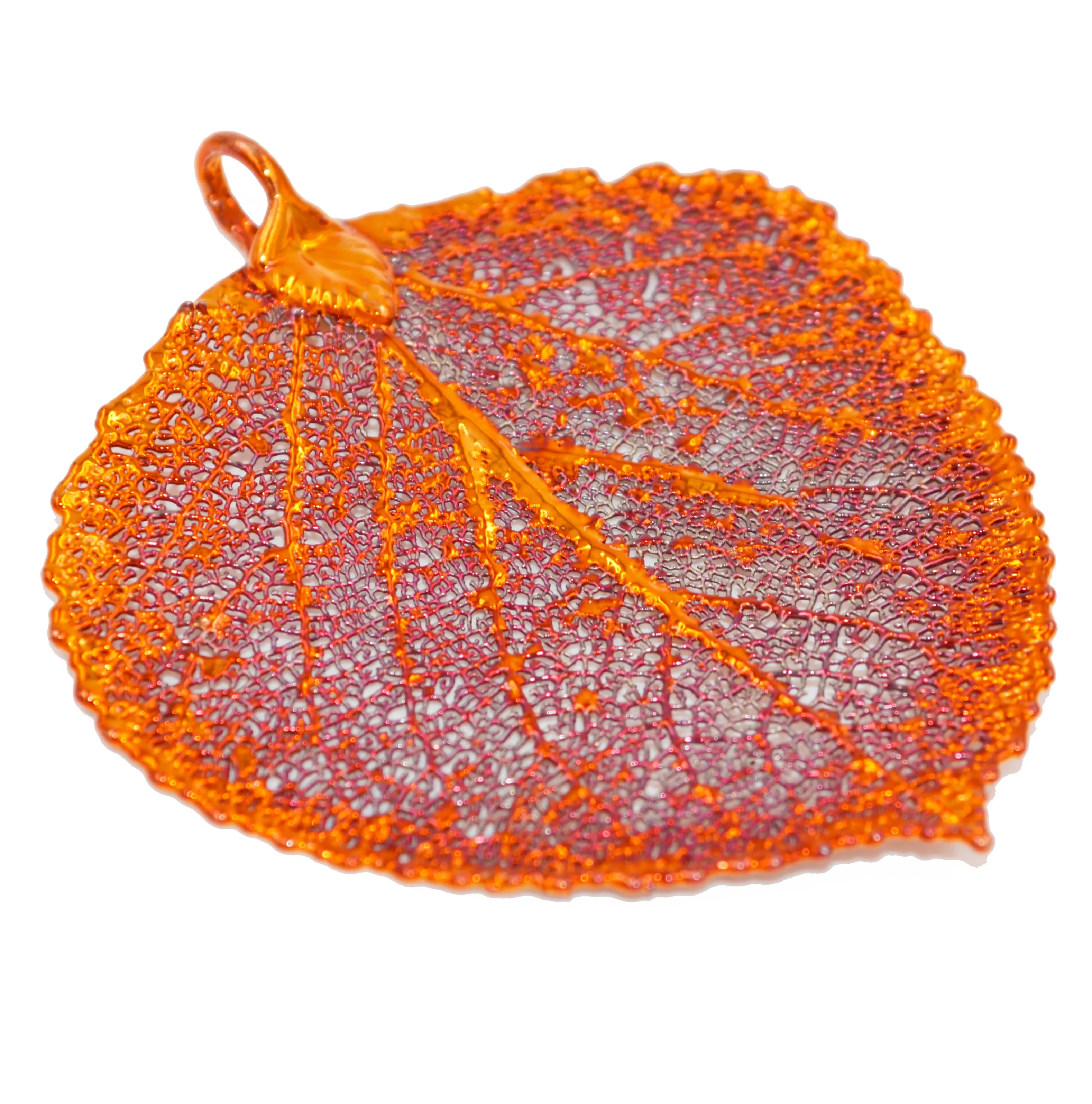 Real Leaf ASPEN Pendant Dipped in Copper Genuine Leaf