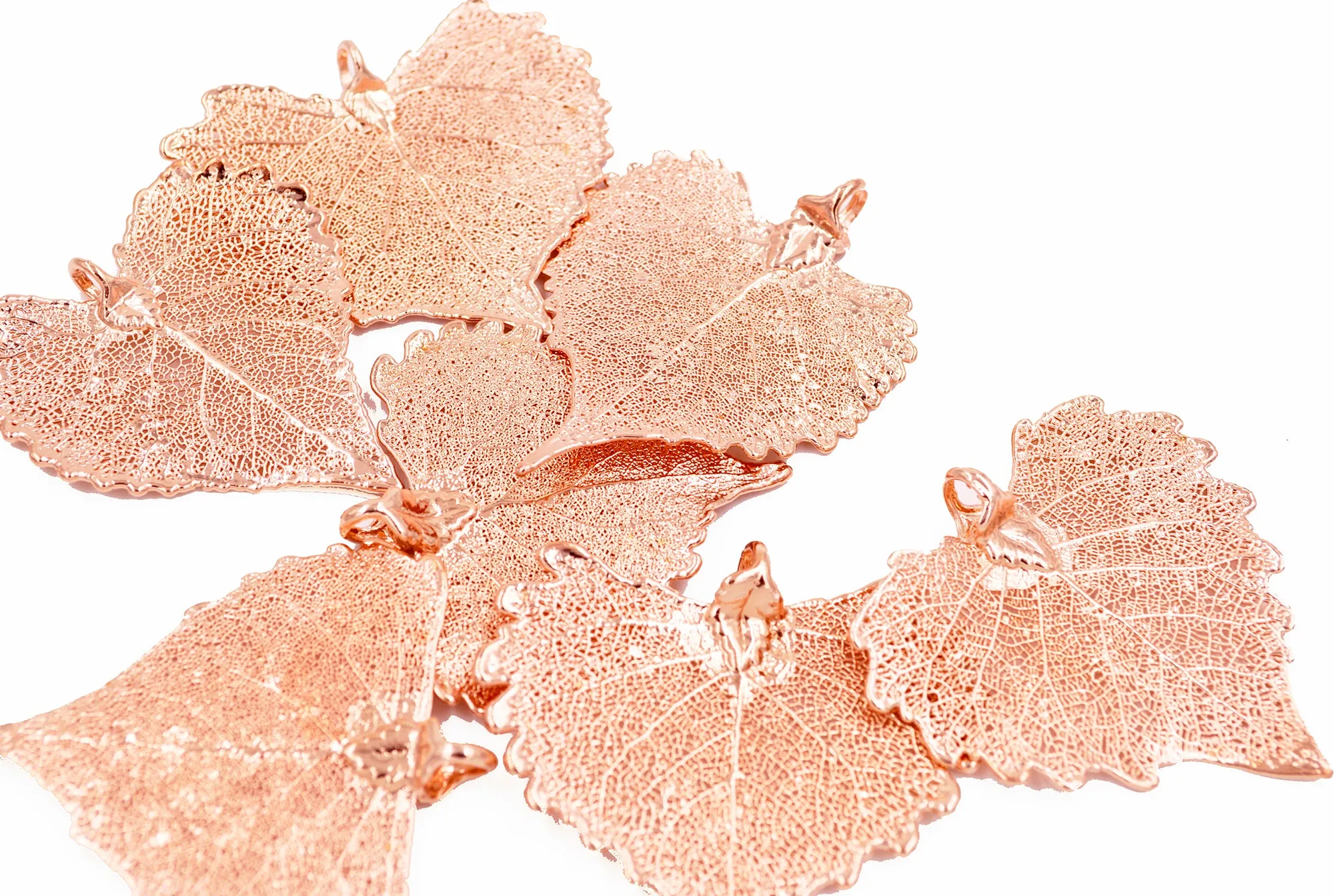 Real Leaf PENDANT COTTONWOOD Rose Gold Dipped Genuine Leaf