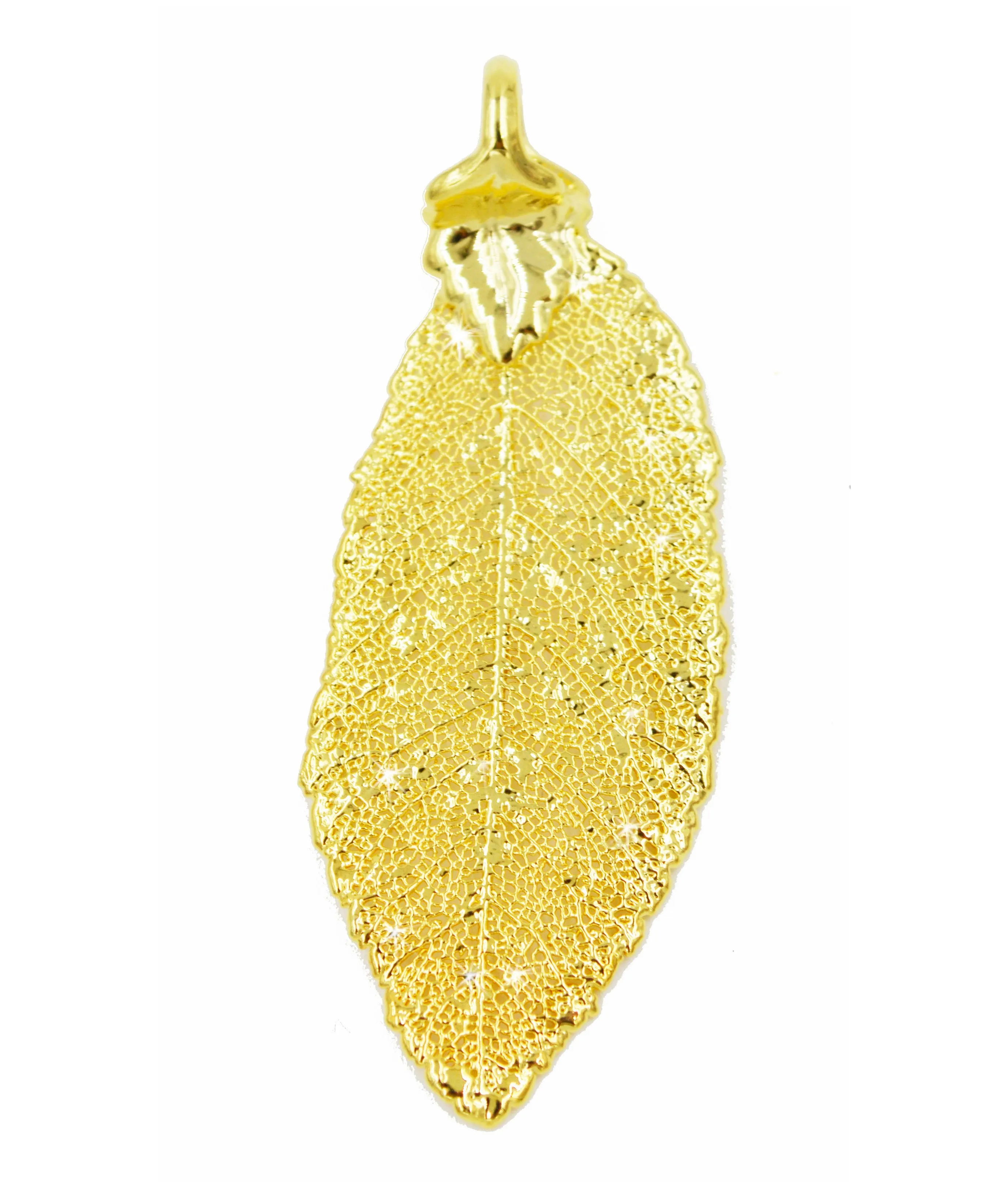 Real Leaf PENDANT ELM Dipped in 24K Yellow Gold Genuine Leaf