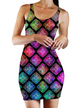 Rings of Color Pattern Bodycon Mini Dress